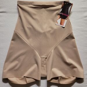 NWT Cupid Intimates Girl Power Shapewear Hi Waist Boy Shorts Warm Beige Medium